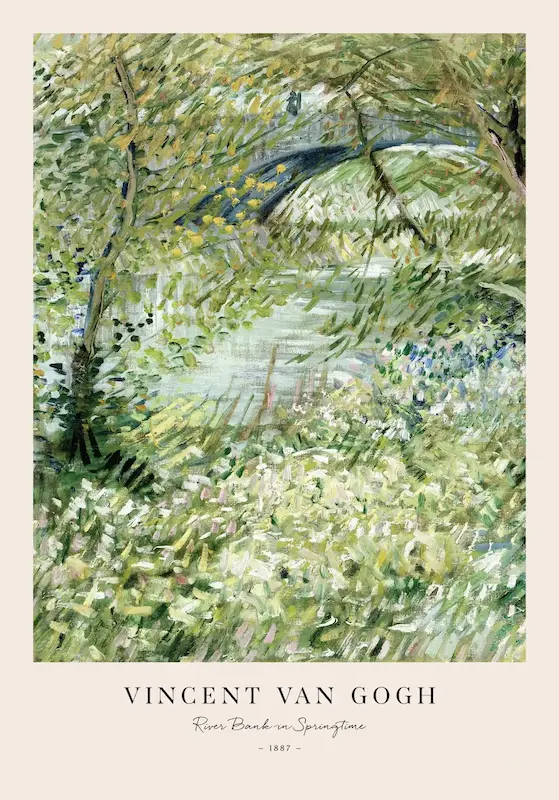 Van Gogh - River Bank in Springtime Print