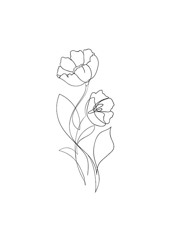 تابلو خطوط گل شماره ۱ در دکوراسیون اتاق