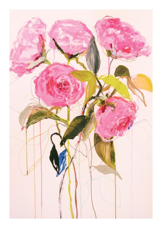 تابلو Leigh Viner - Magenta Roses در دکوراسیون مدرن