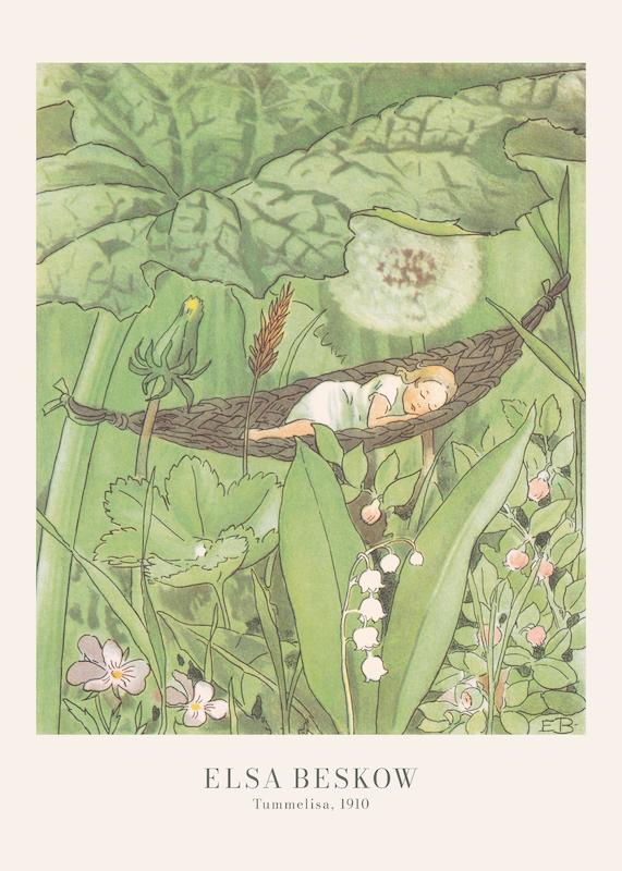 تابلو Elsa Beskow - Thumbelina در دکوراسیون مدرن