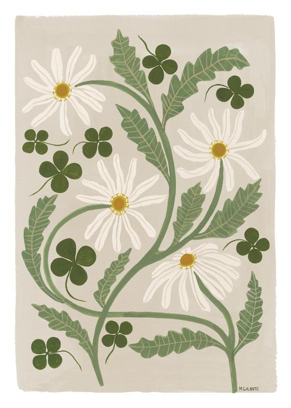 تابلو Megan Galante - Clover Floral در دکوراسیون مدرن