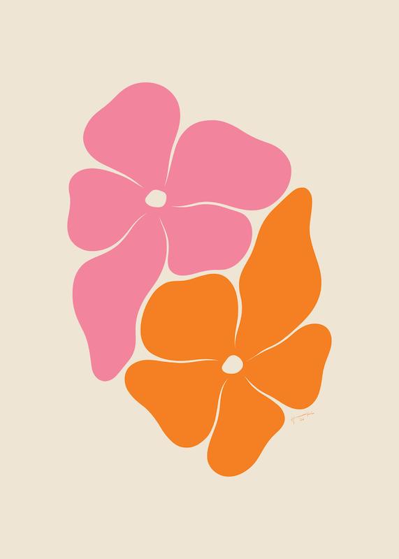 تابلو Hanna KL - Floral Pair در دکوراسیون مدرن