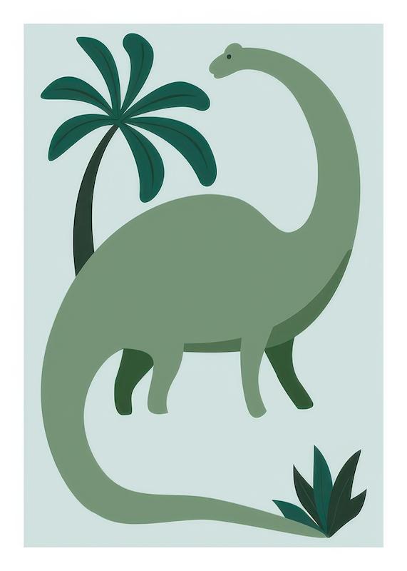 تابلو Green Dinosaur در دکوراسیون مدرن
