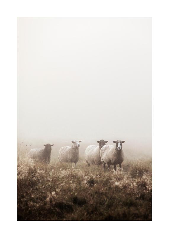 تابلو Sheep In The Fog در دکوراسیون مدرن
