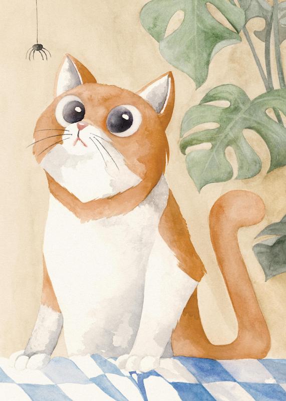 تابلو Curious Cat در دکوراسیون مدرن