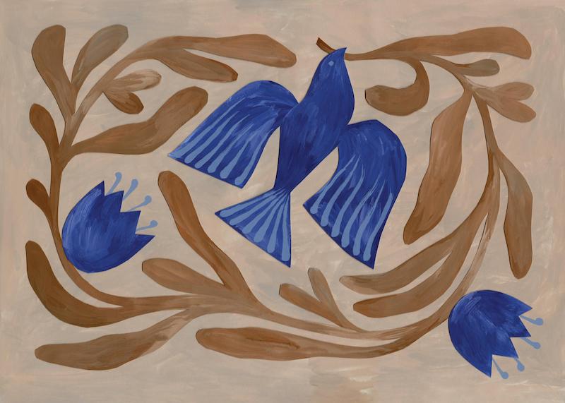 تابلو Bird and Branches در دکوراسیون مدرن