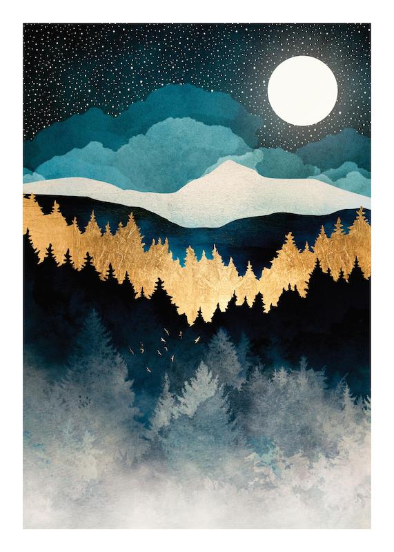 تابلو SpaceFrog Designs - Indigo Night در دکوراسیون مدرن