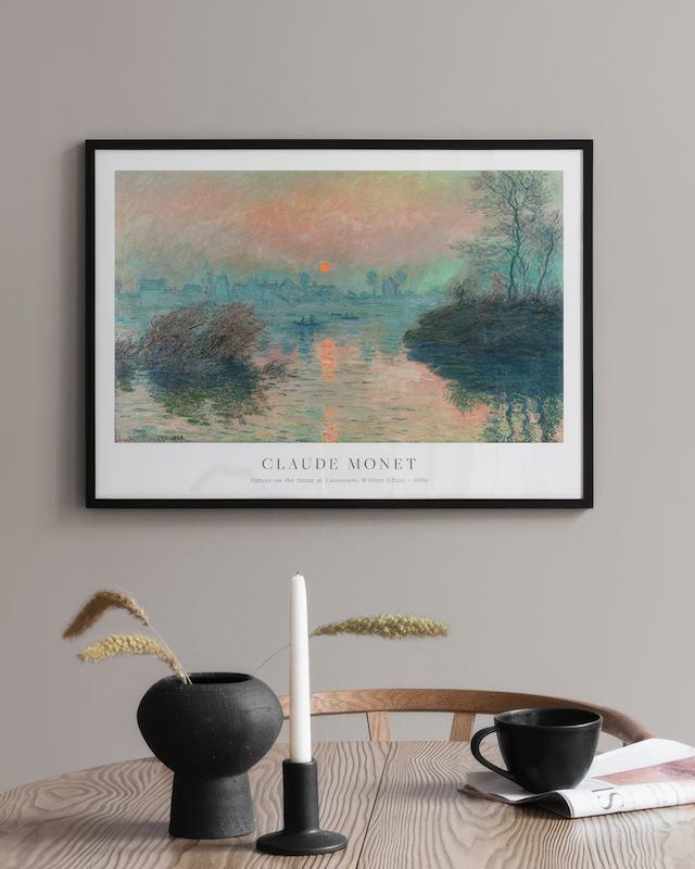 تابلو Monet - Sunset on the Seine at Lavacourt, Winter Effect