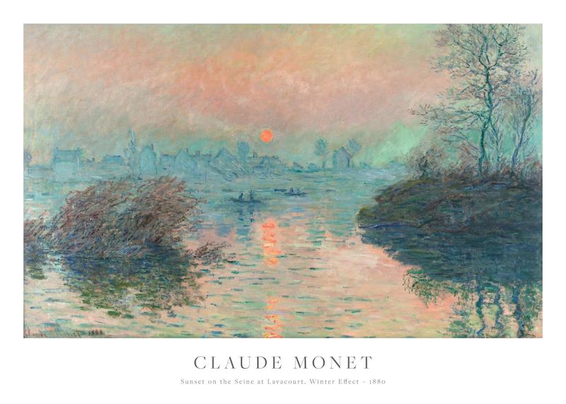 تابلو Monet - Sunset on the Seine at Lavacourt, Winter Effect در دکوراسیون مدرن