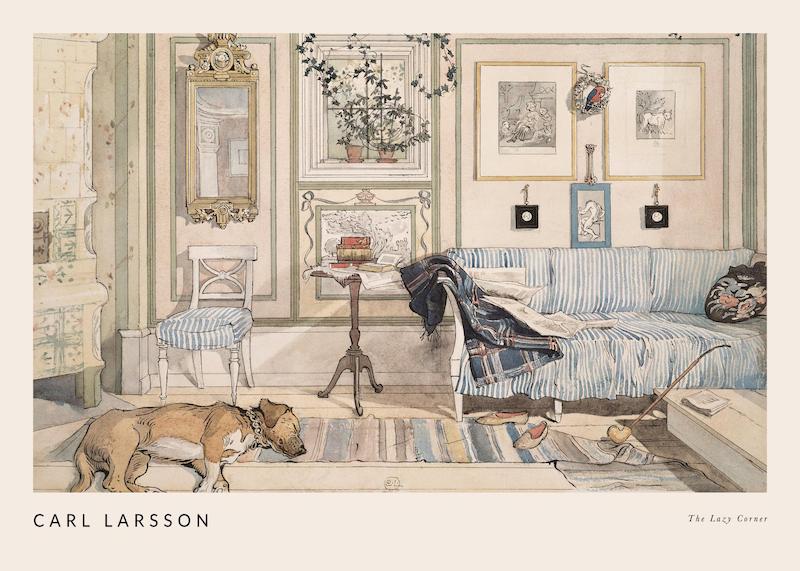 تابلو Carl Larsson - The Lazy Corner در دکوراسیون مدرن