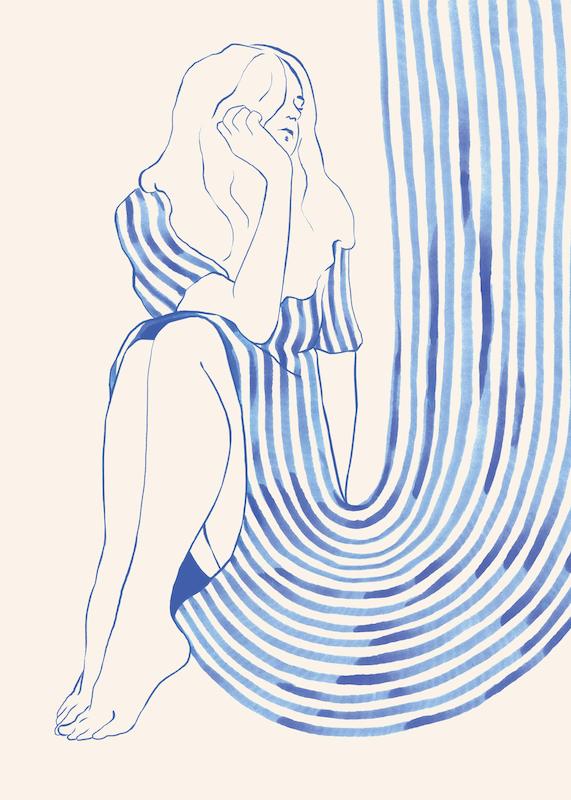 تابلو The Blue Dress در دکوراسیون مدرن