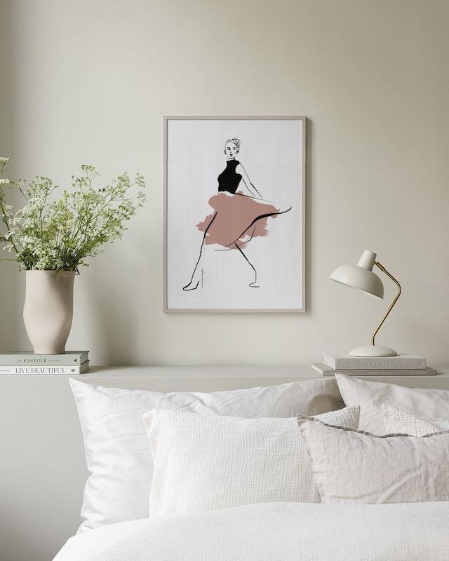 تابلو Pink Skirt Illustration