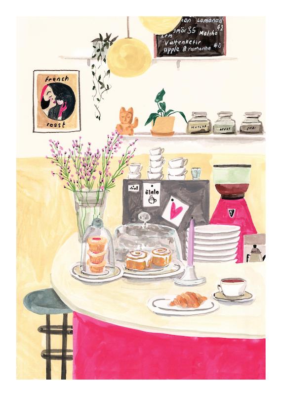 تابلو Laura Page - Swedish Cafe در دکوراسیون مدرن