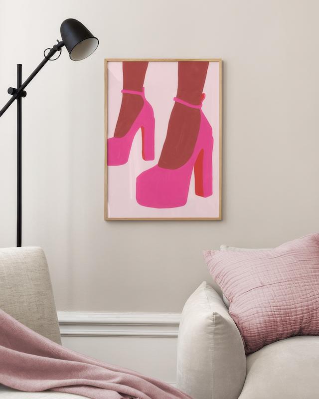 تابلو Pink High Heels در دکوراسیون مدرن