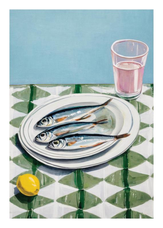 تابلو Sardine Trio در دکوراسیون مدرن