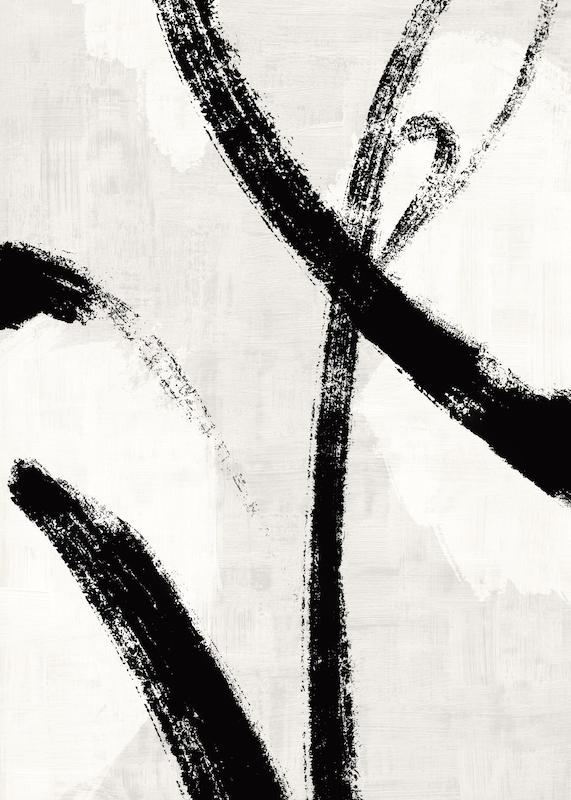 تابلو Black Brush Strokes No1 در دکوراسیون مدرن