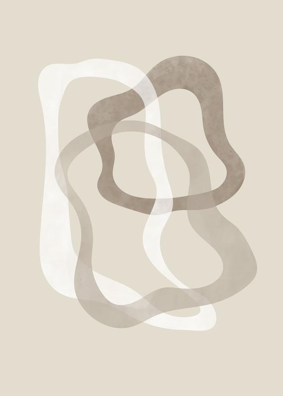 تابلو Abstract Brown Shapes No2 در دکوراسیون مدرن