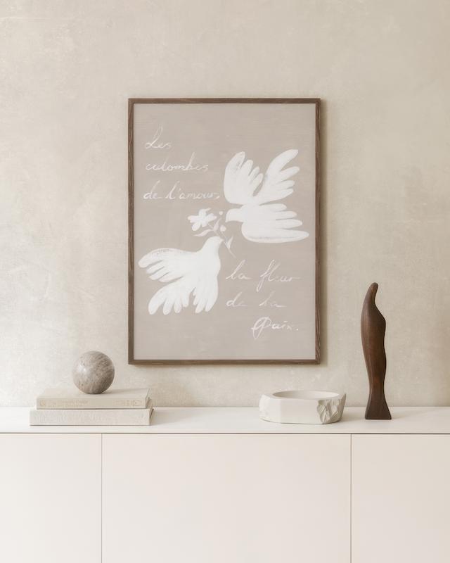 تابلو Doves of Love, Flower of Peace