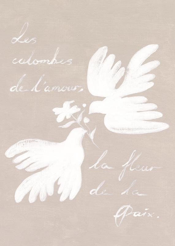 تابلو Doves of Love, Flower of Peace در دکوراسیون مدرن