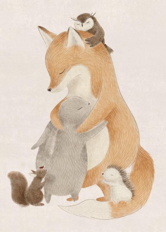 تابلو Furry Friends Hug در دکوراسیون مدرن