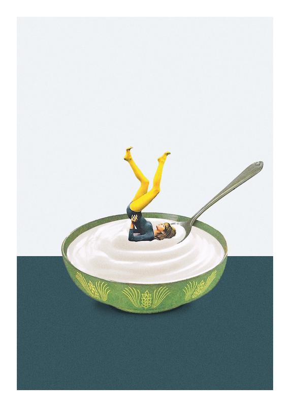 تابلو Maarten Leon - Yoga in My Yoghurt در دکوراسیون مدرن