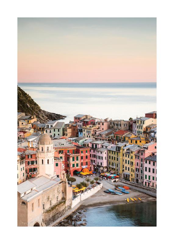 تابلو Vernazza Sunset در دکوراسیون مدرن