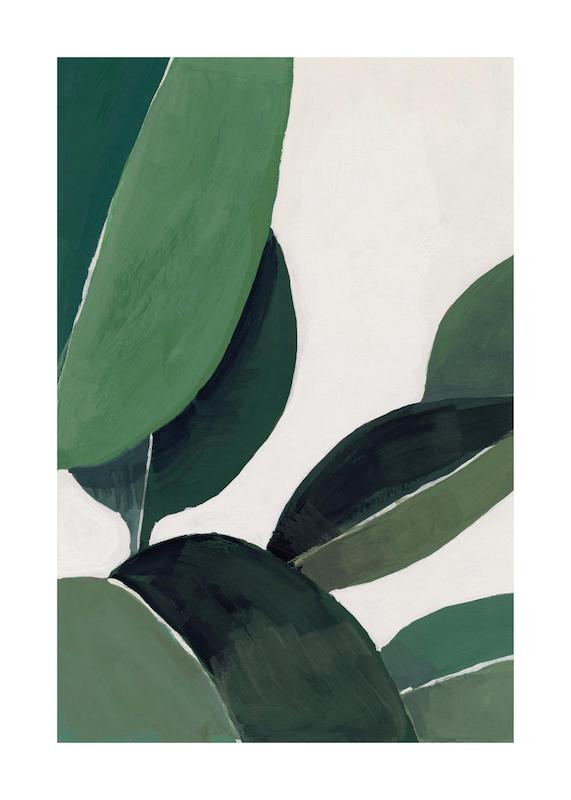 تابلو Gouache Leaves در دکوراسیون مدرن