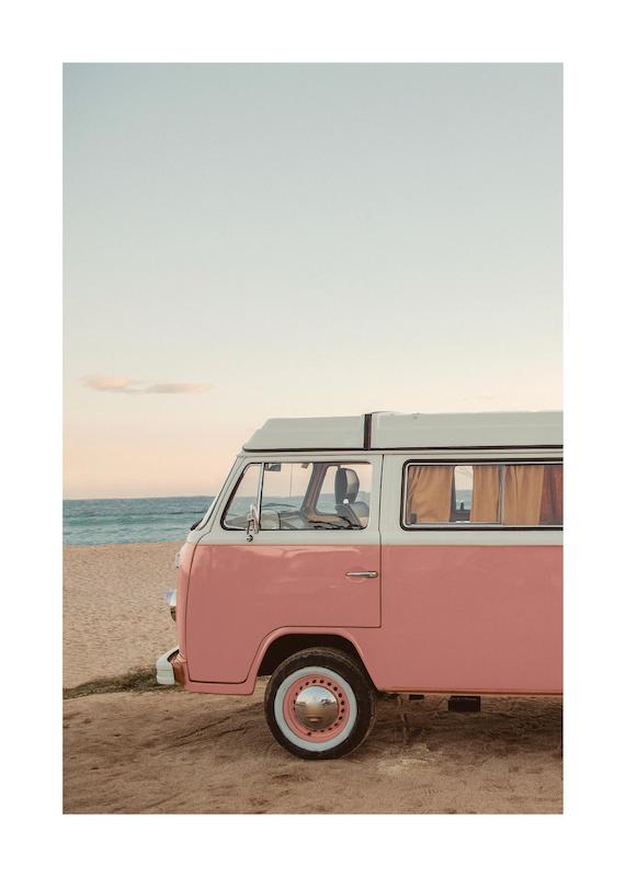 تابلو Pink Van در دکوراسیون مدرن