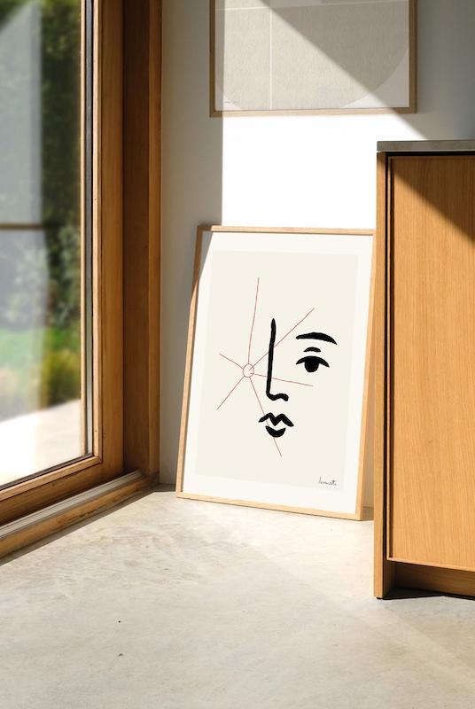 تابلو دیوار، دکوراسیون منزل، طرح خط صورت