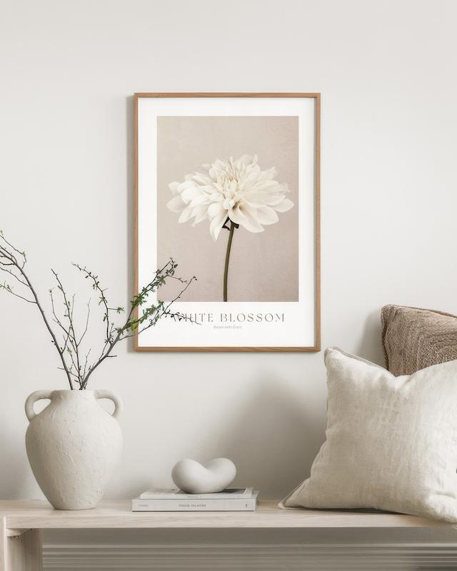 تابلو White Blossom No1 در دکوراسیون مدرن