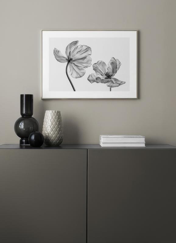 تابلو Black and White Tulips
