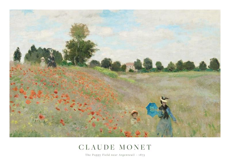 تابلو Monet - The Poppy Field near Argenteuil در دکوراسیون مدرن