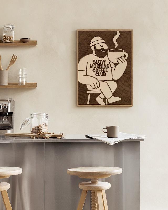 تابلو Slow Morning Coffee Club