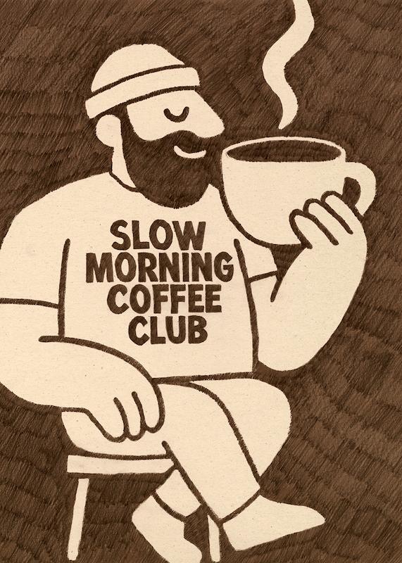 تابلو Slow Morning Coffee Club در دکوراسیون مدرن