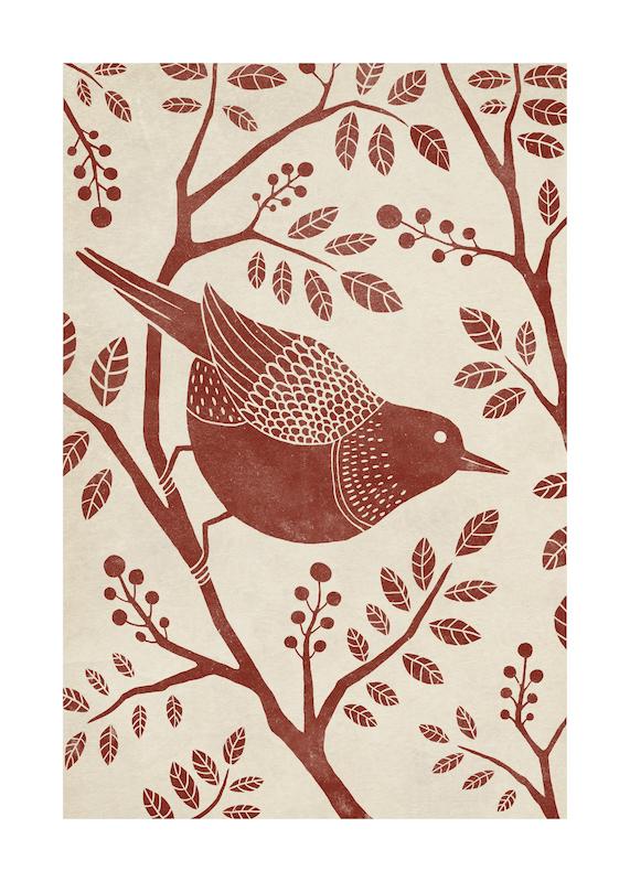تابلو Vintage Bird در دکوراسیون مدرن