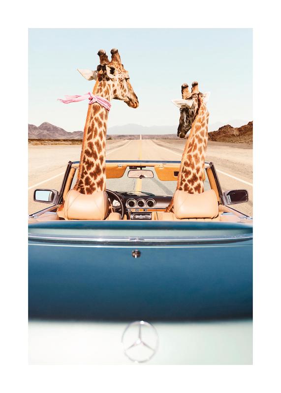 تابلو Giraffe Drive در دکوراسیون مدرن