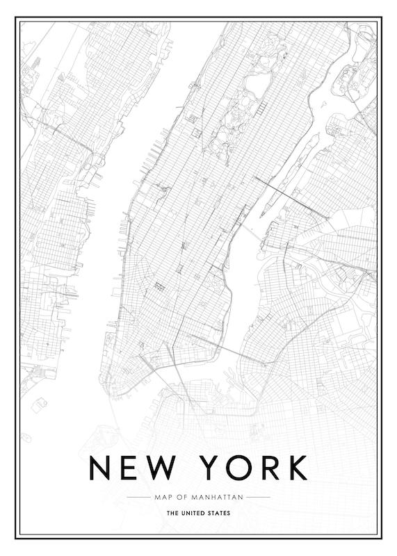 تابلو New York Map در دکوراسیون مدرن