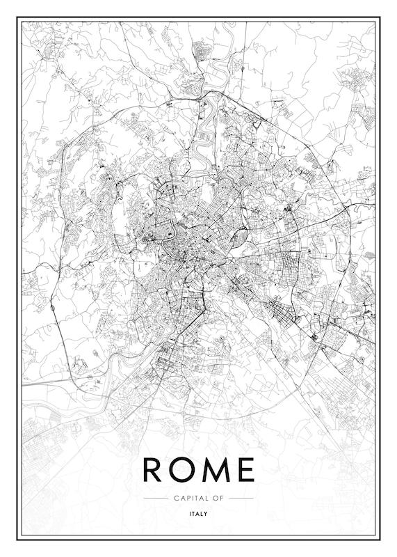 تابلو Rome Map در دکوراسیون مدرن