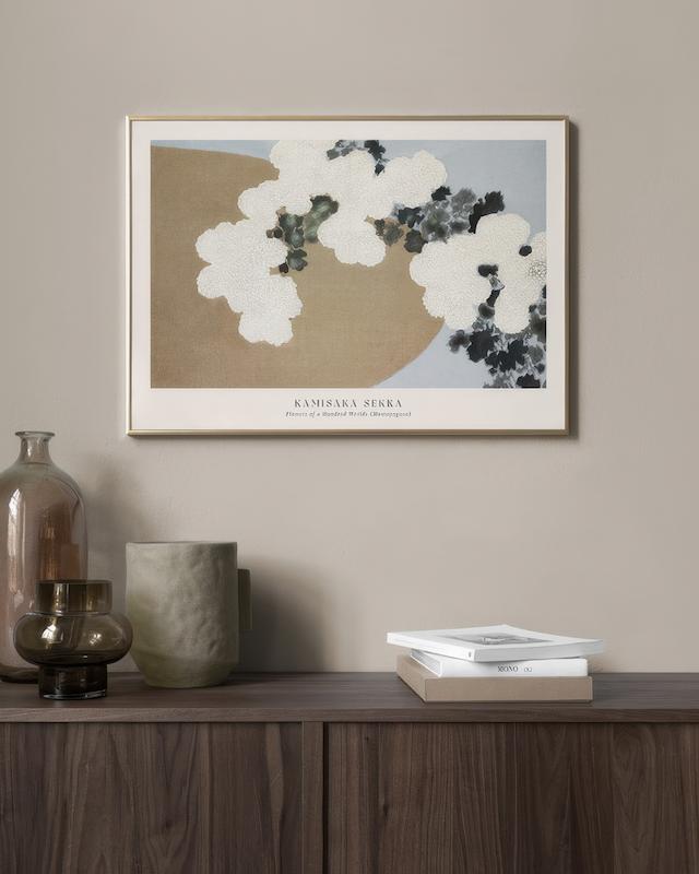تابلو Kamisaka Sekka - Flowers of a Hundred Worlds در دکوراسیون مدرن