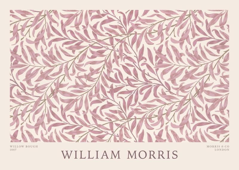 تابلو William Morris - Willow Bough Pink Landscape