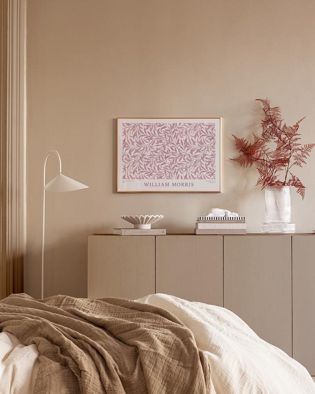 تابلو William Morris - Willow Bough Pink Landscape در دکوراسیون مدرن