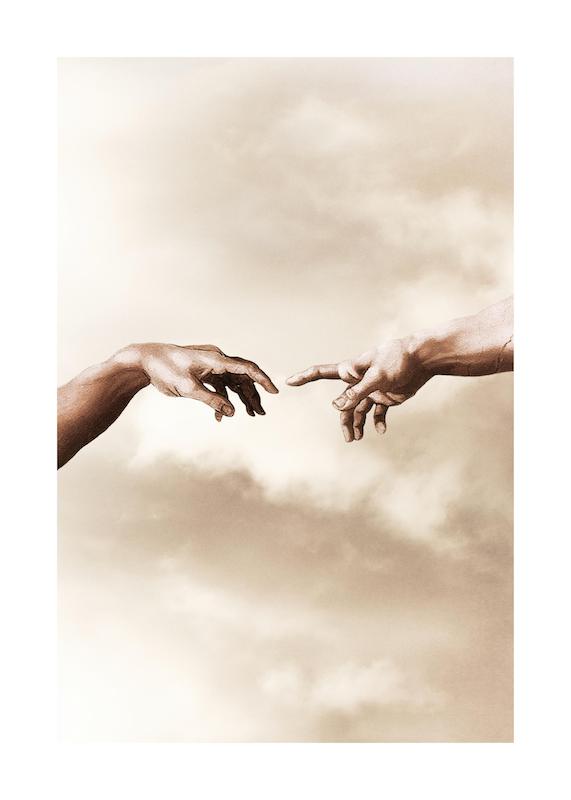 تابلو Michelangelo - The Creation of Adam در دکوراسیون مدرن