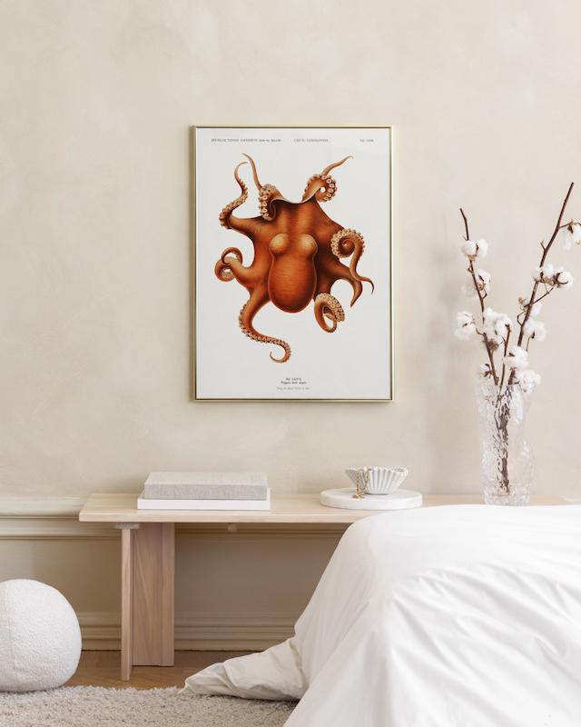 تابلو Vintage Octopus در دکوراسیون مدرن