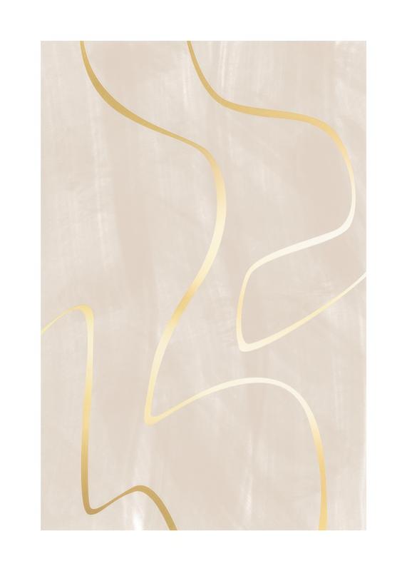 تابلو Curvy Golden Lines
