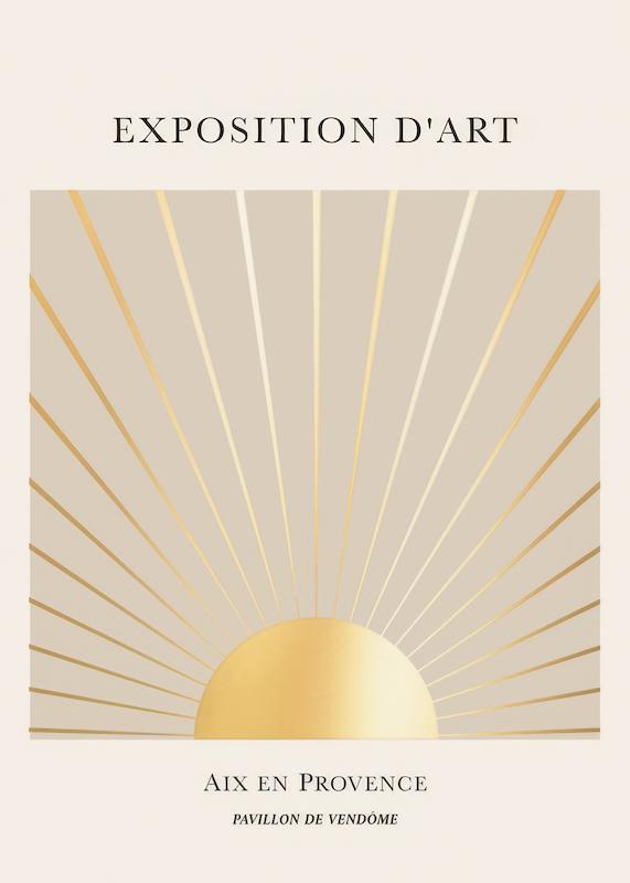 تابلو Exposition D'Art Gold در دکوراسیون مدرن
