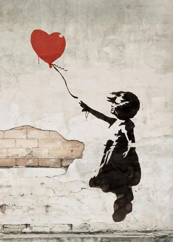 تابلو Girl With Love Balloon در دکوراسیون مدرن