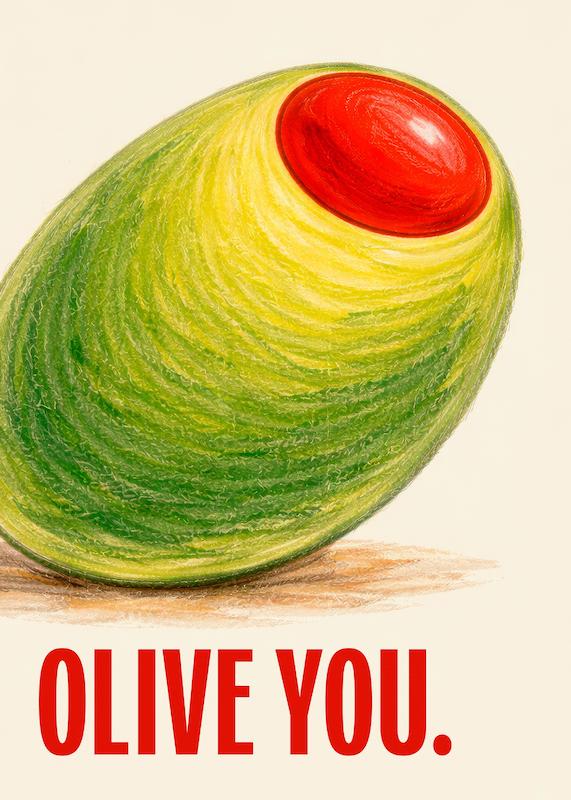 تابلو Olive You در دکوراسیون مدرن
