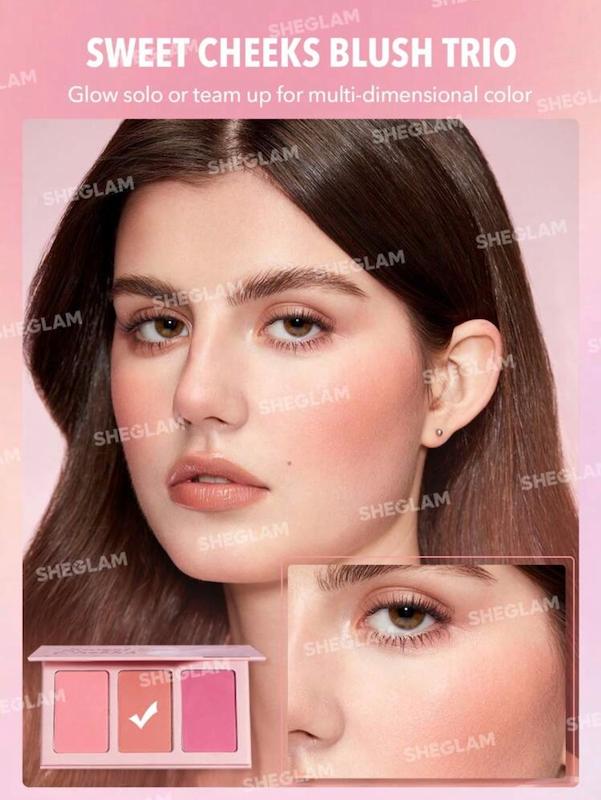 پالت رژگونه سه‌رنگ شيگلم Sweet Cheeks Blush Trio – Enamored 🎀