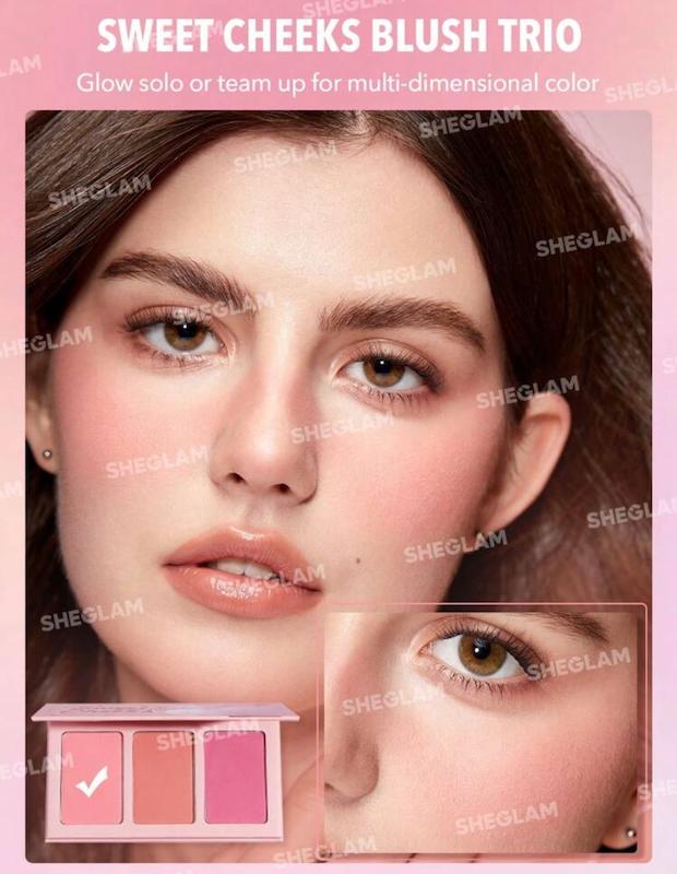 پالت رژگونه سه‌رنگ شيگلم Sweet Cheeks Blush Trio – Enamored 🎀