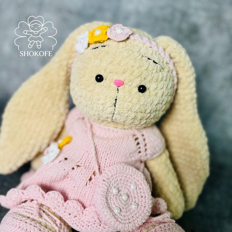 عروسک خرگوش بافت کد۱۰۰